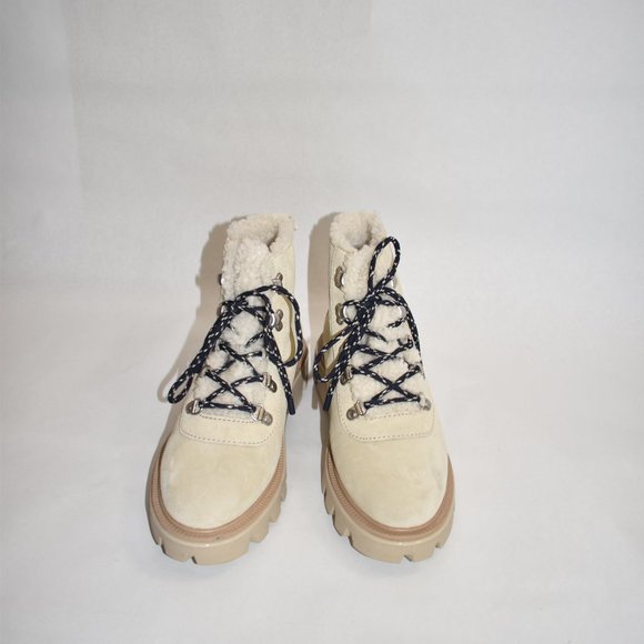 $650 RAG & BONE Natural Lace-up Shearling Ankle Boots COMBAT PLATFORM 39 (PA3) - Picture 3 of 10